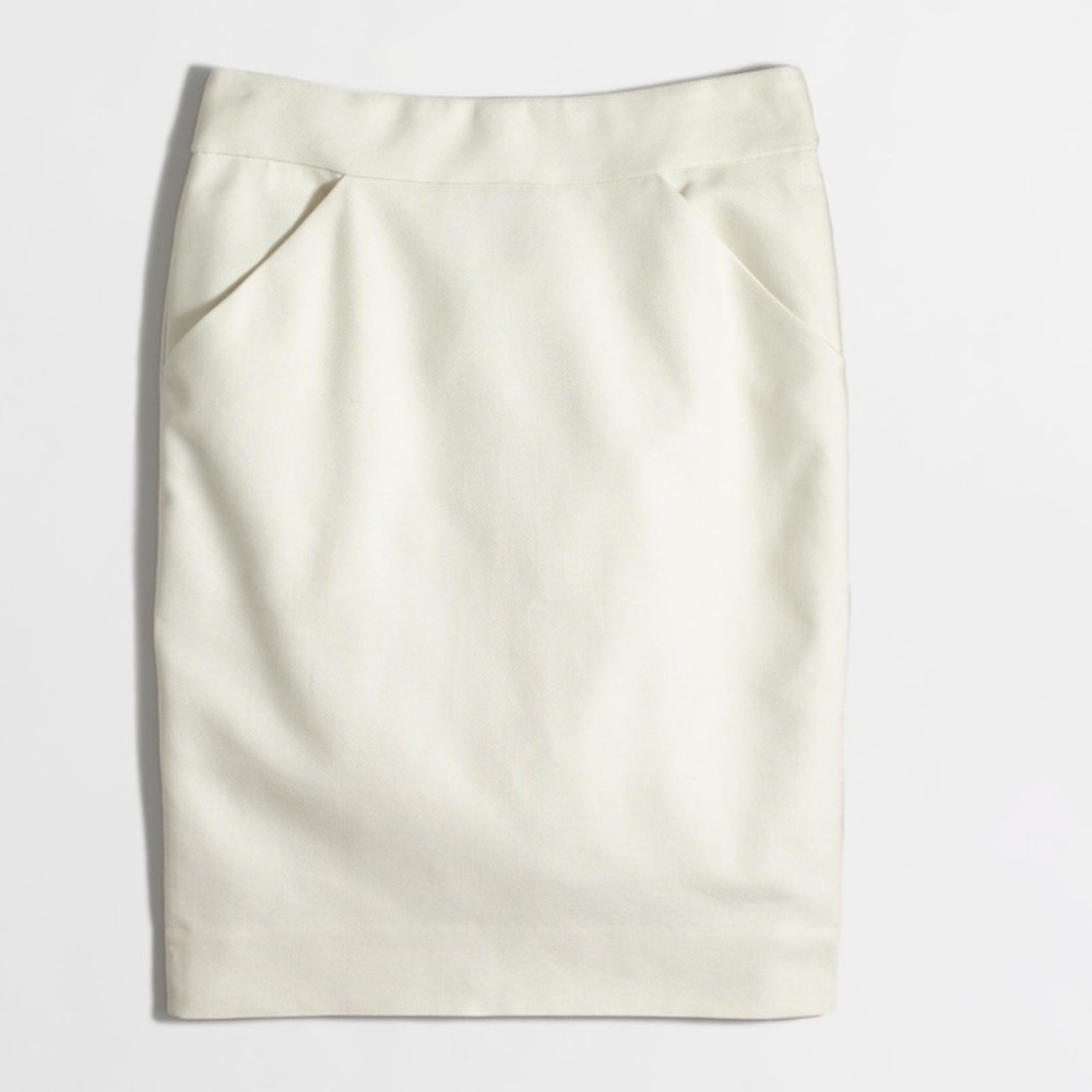 J. Crew Cream Pencil Skirt